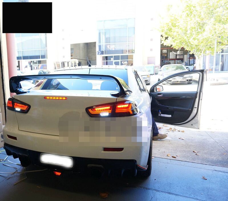 Smoke LED Dynamic Tail Lights Fit For Mitsubishi Lancer CJ EVO X VRX 2007-2018