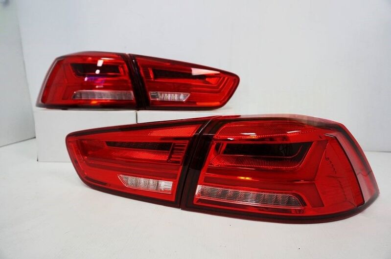 Clear Red LED Dynamic Tail Lights Fit For Mitsubishi Lancer CJ EVO X VRX 2007-2018
