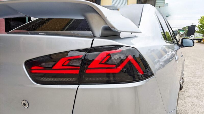 Smoke RGB 3D LED Dynamic Tail Lights Fit For Mitsubishi Lancer CJ EVO X VRX 2007-2018