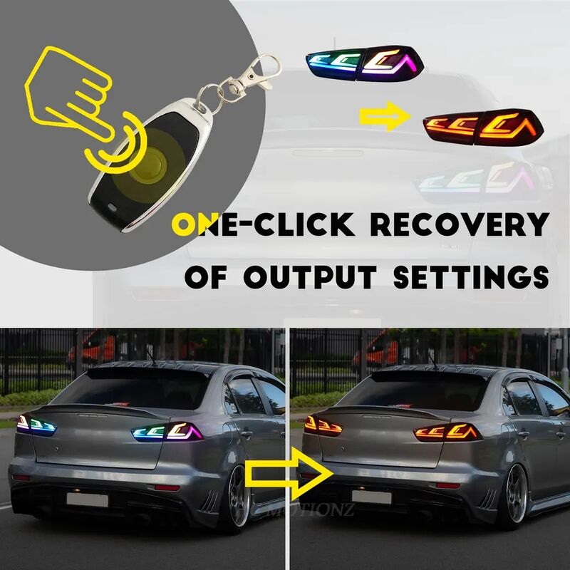 Smoke RGB 3D LED Dynamic Tail Lights Fit For Mitsubishi Lancer CJ EVO X VRX 2007-2018