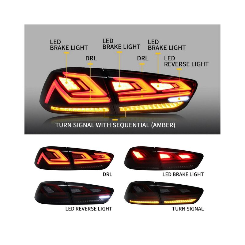 Smoke 3D V3 LED Tail Lights Fit For Mitsubishi Lancer CJ EVO X VRX 2007-2018
