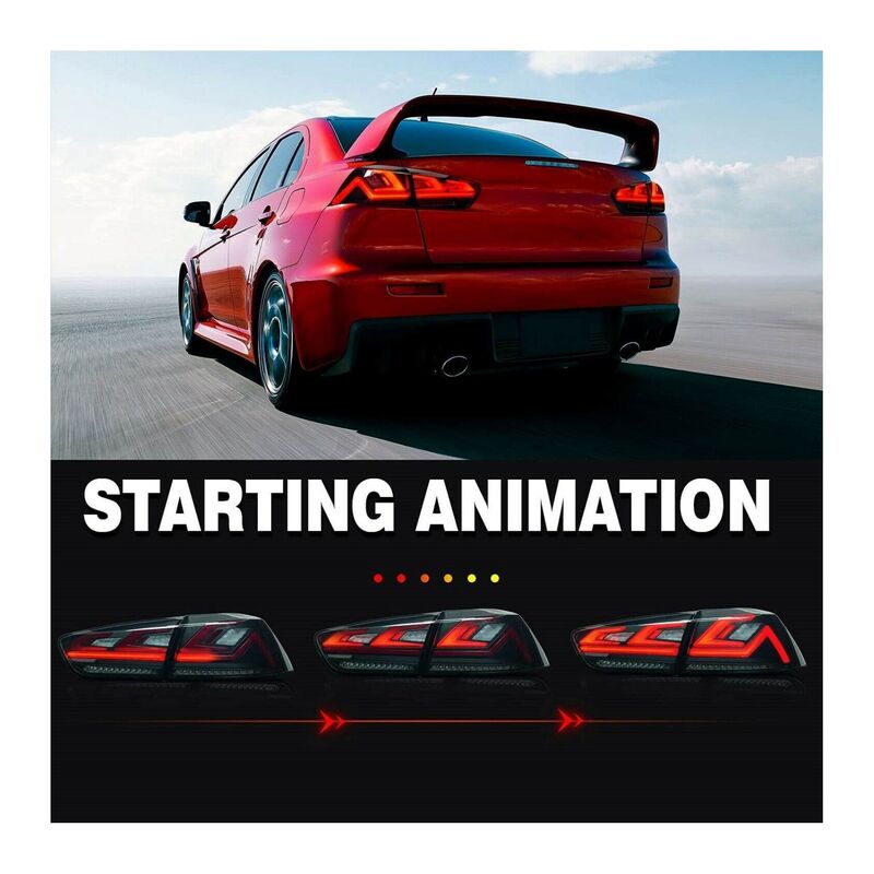 Smoke 3D V3 LED Tail Lights Fit For Mitsubishi Lancer CJ EVO X VRX 2007-2018