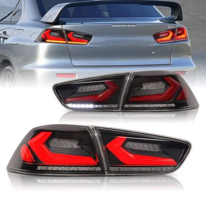Smoke 3D V4 LED Tail Lights Fit For Mitsubishi Lancer CJ EVO X VRX 2007-2018