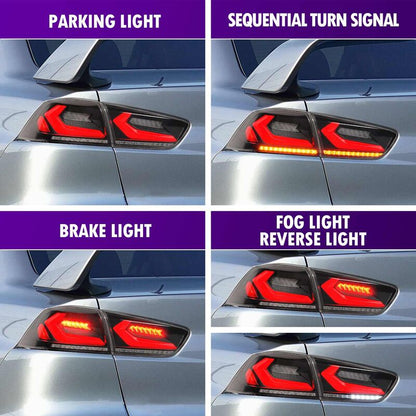Smoke 3D V4 LED Tail Lights Fit For Mitsubishi Lancer CJ EVO X VRX 2007-2018
