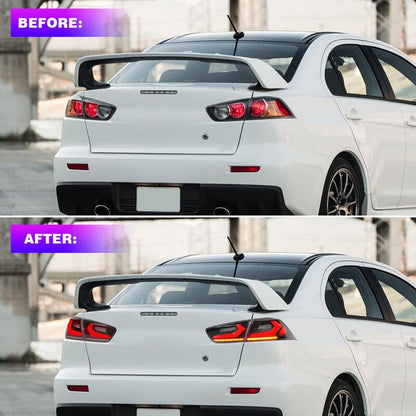 Smoke 3D V4 LED Tail Lights Fit For Mitsubishi Lancer CJ EVO X VRX 2007-2018