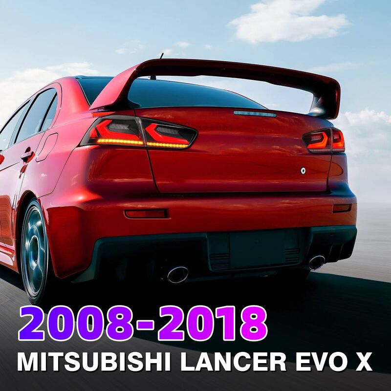 Smoke 3D V4 LED Tail Lights Fit For Mitsubishi Lancer CJ EVO X VRX 2007-2018