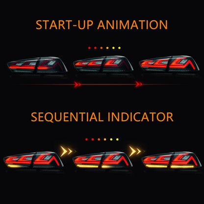 Clear Red 3D V3 LED Tail Lights Fit For Mitsubishi Lancer CJ EVO X VRX 2007-2018