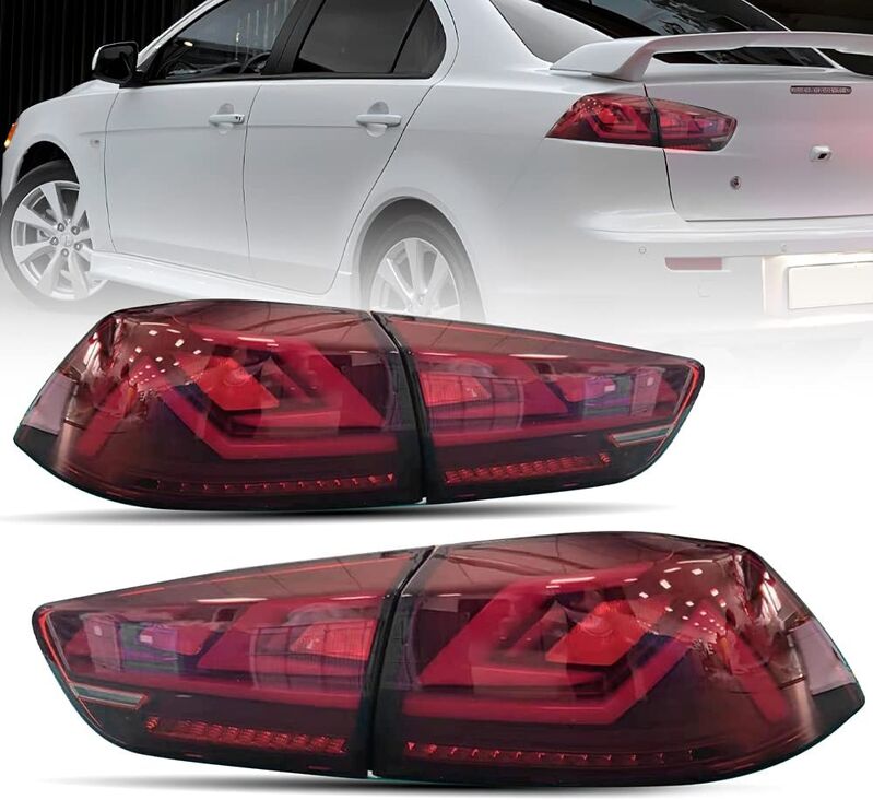 Clear Red 3D V3 LED Tail Lights Fit For Mitsubishi Lancer CJ EVO X VRX 2007-2018