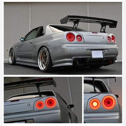 78 Works Fiber Ring LED Taillights V2 Tail Lamp Fit For Nissan Skyline R34 GTR GTT RB25 RB26 1998-2002