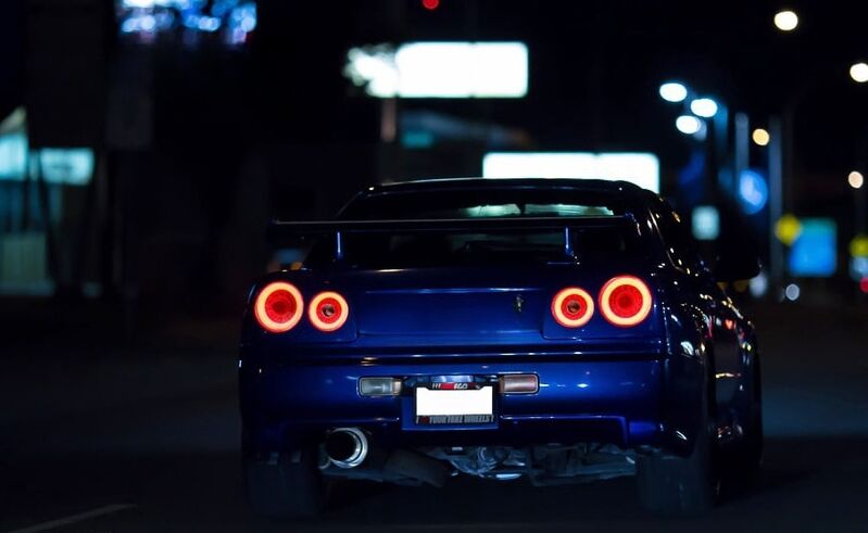 78 Works Fiber Ring LED Taillights V2 Tail Lamp Fit For Nissan Skyline R34 GTR GTT RB25 RB26 1998-2002