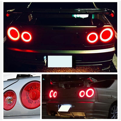 78 Works Fiber Ring LED Taillights V2 Tail Lamp Fit For Nissan Skyline R34 GTR GTT RB25 RB26 1998-2002