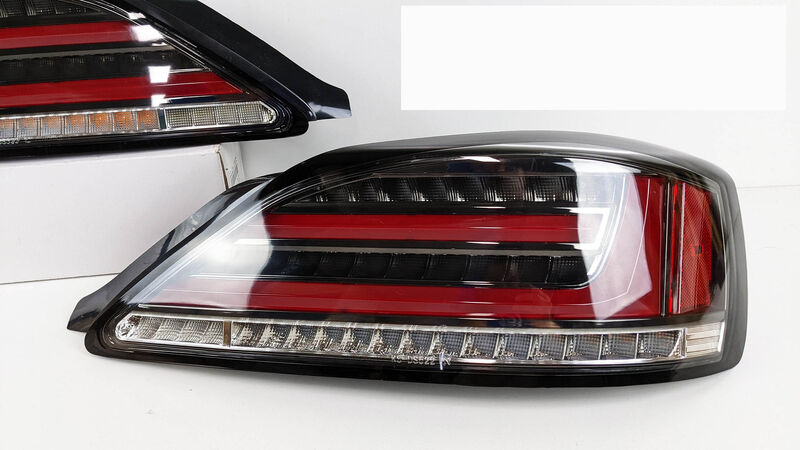 Black Fiber Sequential LED Tail Lights Fit For Nissan 200SX S15 Silvia Spec R 1999-2002