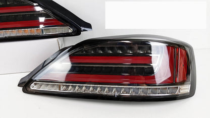 Black Fiber Sequential LED Tail Lights Fit For Nissan 200SX S15 Silvia Spec R 1999-2002