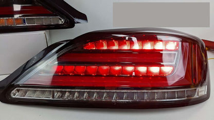 Black Fiber Sequential LED Tail Lights Fit For Nissan 200SX S15 Silvia Spec R 1999-2002