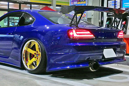 Black Fiber Sequential LED Tail Lights Fit For Nissan 200SX S15 Silvia Spec R 1999-2002