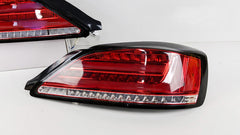 Clear Red Fiber Sequential LED Tail Lights Fit For Nissan Silvia 200SX S15 Spec R 1999-2002