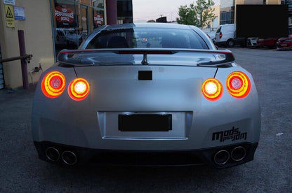 Crystal Eye Smoke Red 3D LED Stripe Bar Tail Lights Fit For Nissan GTR R35 VQ38 2007-2021