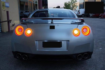 Crystal Eye Smoke Red 3D LED Stripe Bar Tail Lights Fit For Nissan GTR R35 VQ38 2007-2021