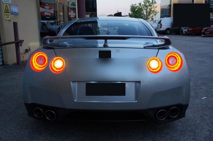 Crystal Eye Clear Red 3D LED Stripe Bar Tail Lights Fit For Nissan GTR R35 VQ38 2007-2021