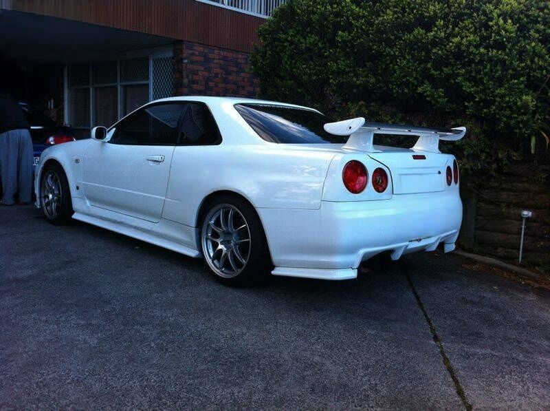 Clear Red LED Tail Lights Fit For Nissan Skyline R34 GTR GTT 1999-2002
