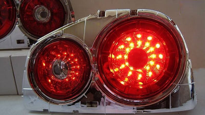Clear Red LED Tail Lights Fit For Nissan Skyline R34 GTR GTT Coupe 1999-2002