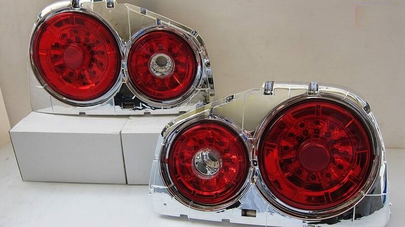 Clear Red LED Tail Lights Fit For Nissan Skyline R34 GTR GTT Coupe 1999-2002