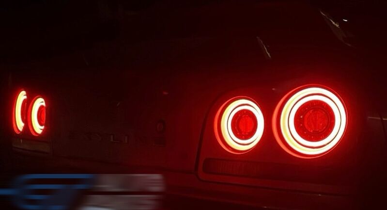 78 Works Fiber Ring LED Taillights Fit For Nissan Skyline R34 4D Sedan HR34 ER34 ENR34 1998-2002