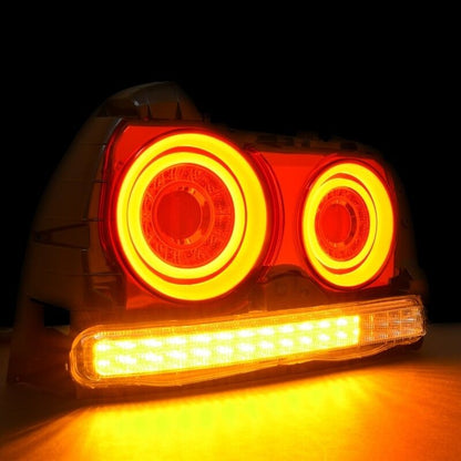78 Works Fiber Ring LED Taillights Fit For Nissan Skyline R34 4D Sedan HR34 ER34 ENR34 1998-2002