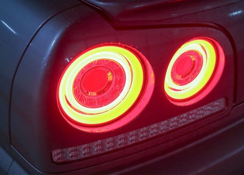 78 Works Fiber Ring LED Taillights Fit For Nissan Skyline R34 4D Sedan HR34 ER34 ENR34 1998-2002