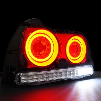 78 Works Fiber Ring LED Taillights Fit For Nissan Skyline R34 4D Sedan HR34 ER34 ENR34 1998-2002