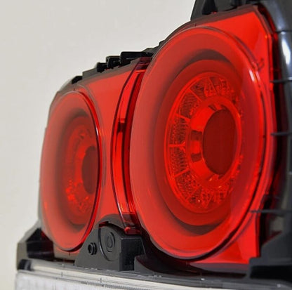 78 Works Fiber Ring LED Taillights Fit For Nissan Skyline R34 4D Sedan HR34 ER34 ENR34 1998-2002
