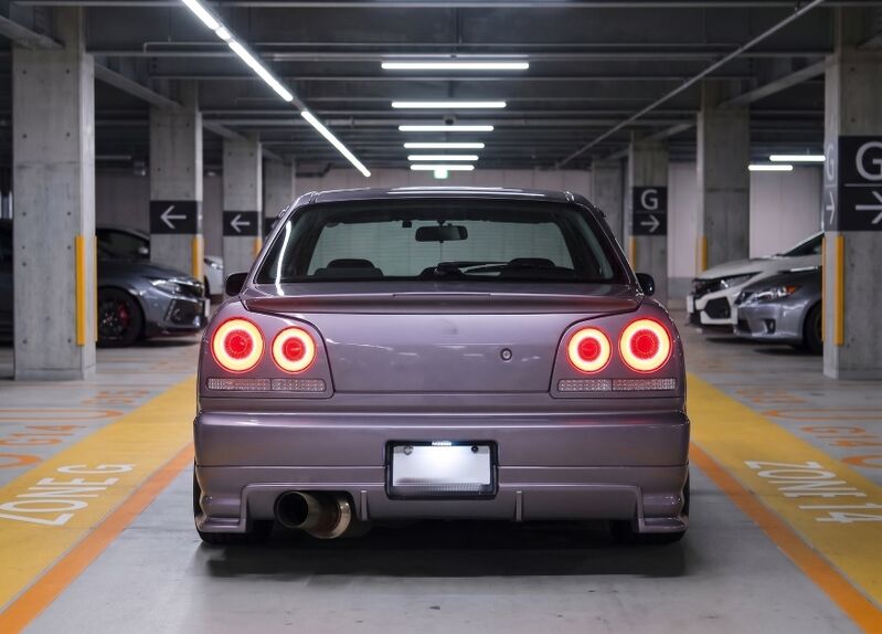 78 Works Fiber Ring LED Taillights Fit For Nissan Skyline R34 4D Sedan HR34 ER34 ENR34 1998-2002