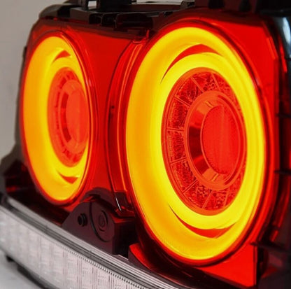 78 Works Fiber Ring LED Taillights Fit For Nissan Skyline R34 4D Sedan HR34 ER34 ENR34 1998-2002