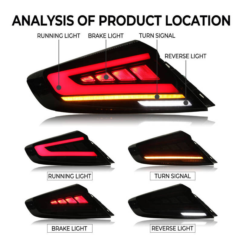 V2 Black Red LED Dynamic Tail Lights Fit For Subaru WRX VB 2022-2024