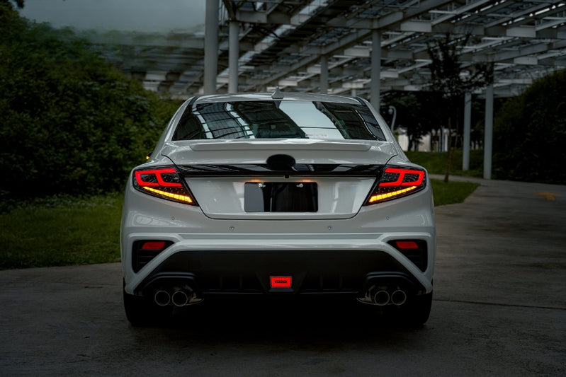 Black Red Full LED Dynamic Tail Lights Fit For Subaru WRX VB 2022-2024