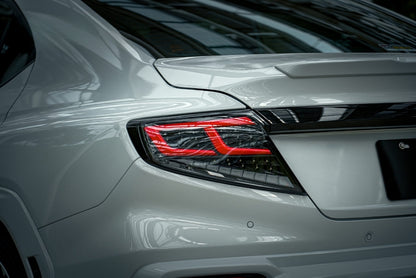 Black Red Full LED Dynamic Tail Lights Fit For Subaru WRX VB 2022-2024