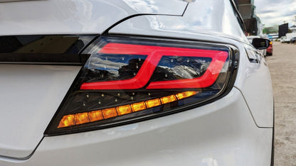 Black Red Full LED Dynamic Tail Lights Fit For Subaru WRX VB 2022-2024