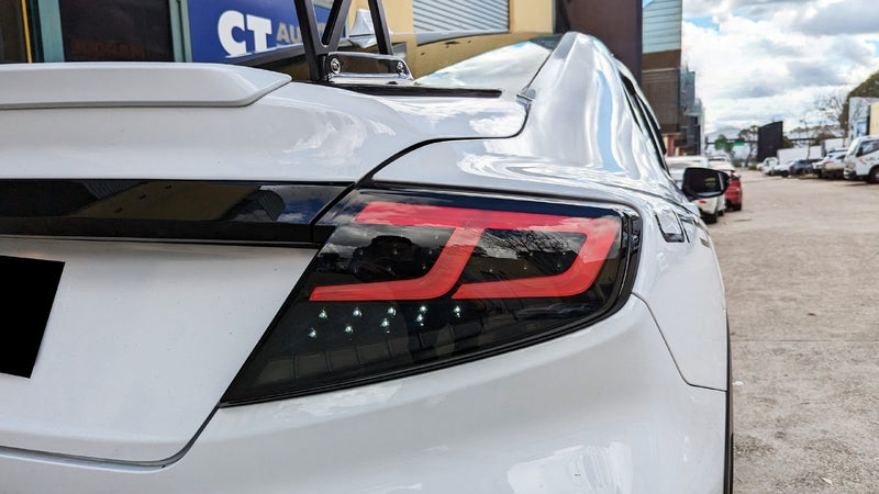 Smoke Black Full LED Dynamic Tail Lights Fit For Subaru WRX VB 2022-2024