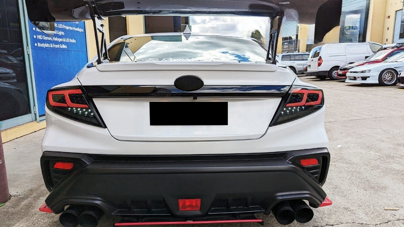 Smoke Black Full LED Dynamic Tail Lights Fit For Subaru WRX VB 2022-2024