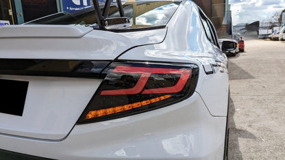 Smoke Black Full LED Dynamic Tail Lights Fit For Subaru WRX VB 2022-2024