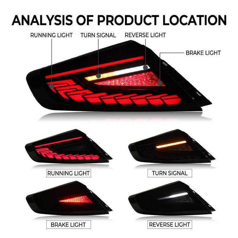 V3 Black Red Dragon Scale LED Dynamic Tail Lights Fit For Subaru WRX VB 2022-2024
