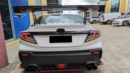 Black With White Bar Full LED Dynamic Tail Lights Fit For Subaru WRX VB 2022-2024