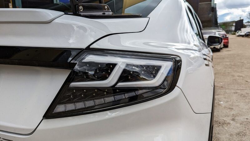 Black With White Bar Full LED Dynamic Tail Lights Fit For Subaru WRX VB 2022-2024