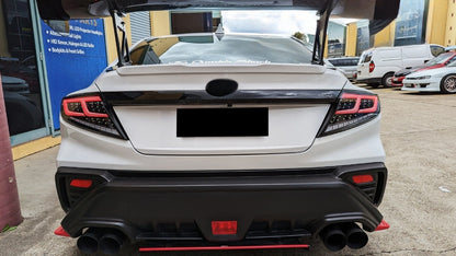 Black With White Bar Full LED Dynamic Tail Lights Fit For Subaru WRX VB 2022-2024
