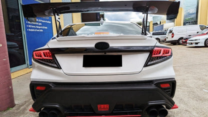 Black With White Bar Full LED Dynamic Tail Lights Fit For Subaru WRX VB 2022-2024