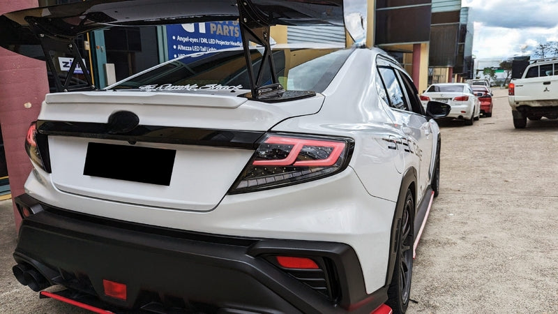 Black With White Bar Full LED Dynamic Tail Lights Fit For Subaru WRX VB 2022-2024