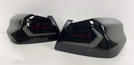 V5 Smoke Black Full LED Tail Lights Dynamic Indicator Fit For Subaru WRX STI 2015-2021