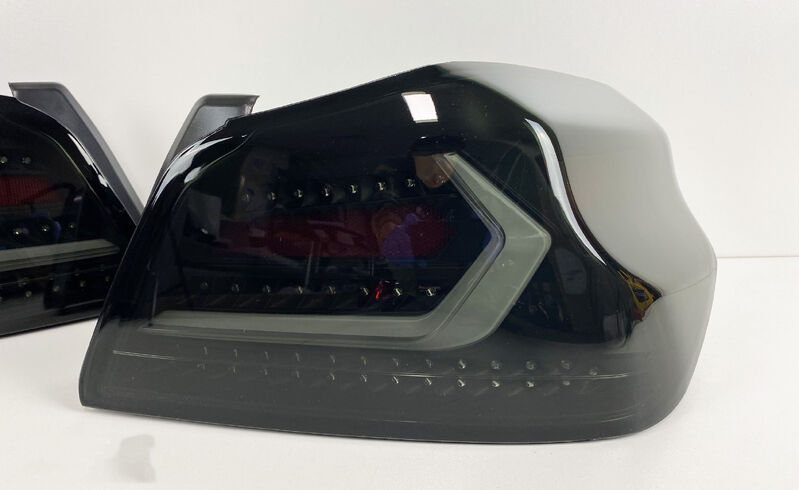 V5 Smoke Black Full LED Tail Lights Dynamic Indicator Fit For Subaru WRX STI 2015-2021