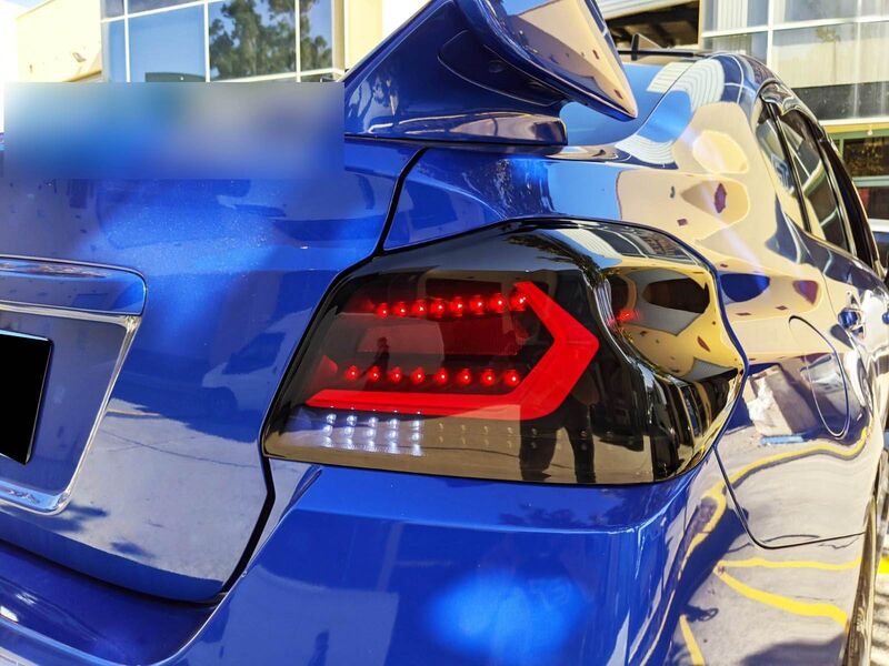 V5 Smoke Black Full LED Tail Lights Dynamic Indicator Fit For Subaru WRX STI 2015-2021