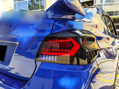 V5 Smoke Black Full LED Tail Lights Dynamic Indicator Fit For Subaru WRX STI 2015-2021